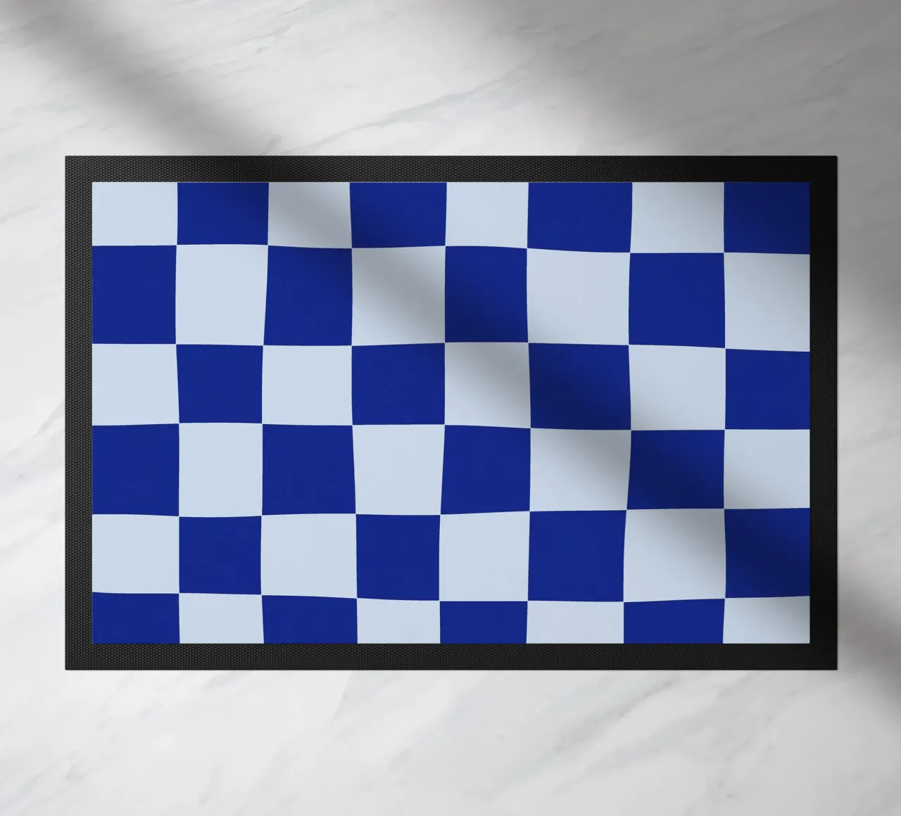 Groovy retro vibrant pattern checks- Blue zerbino da TijanaArtStudio88