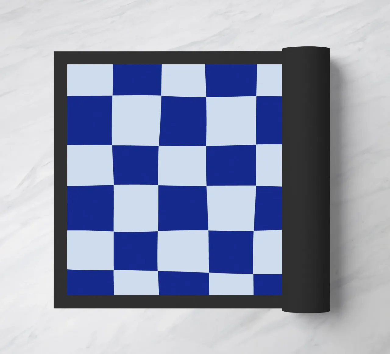 Groovy retro vibrant pattern checks- Blue zerbino da TijanaArtStudio88