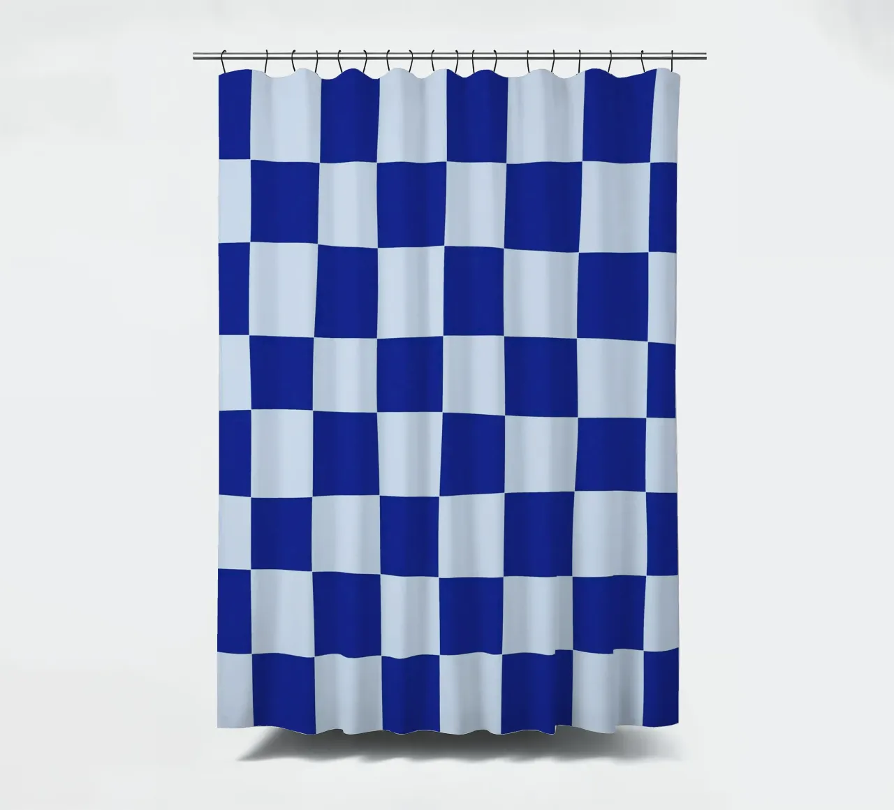 Groovy retro vibrant pattern checks- Blue tenda da doccia da TijanaArtStudio88