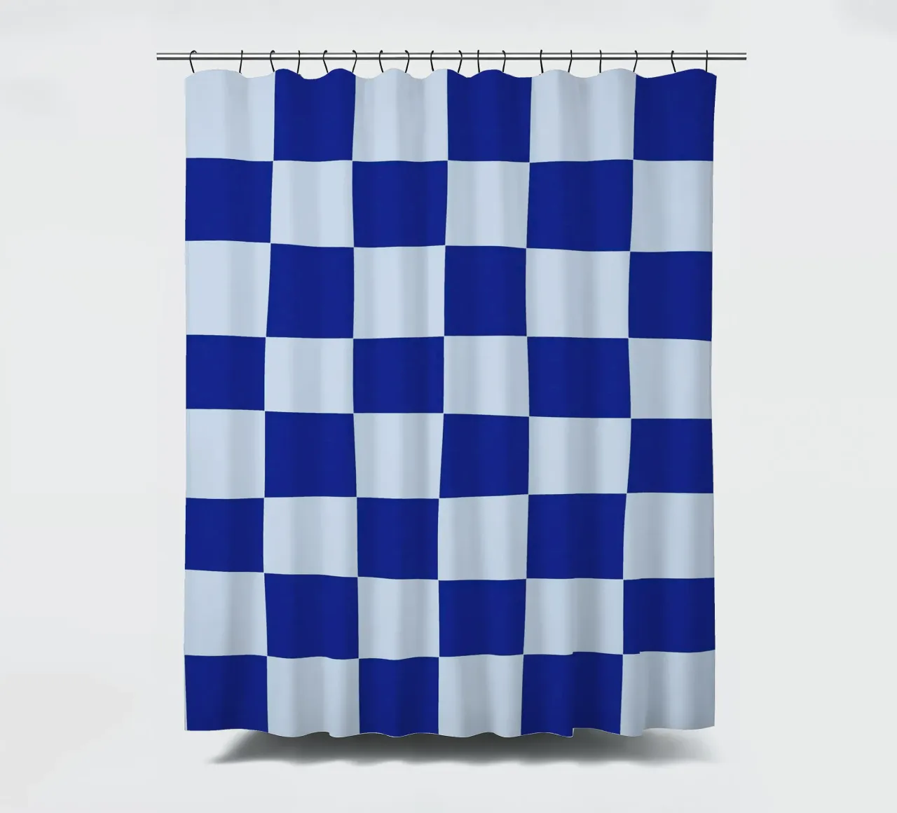 Groovy retro vibrant pattern checks- Blue tenda da doccia da TijanaArtStudio88