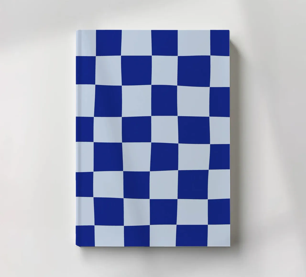 Groovy retro vibrant pattern checks- Blue notebook by TijanaArtStudio88