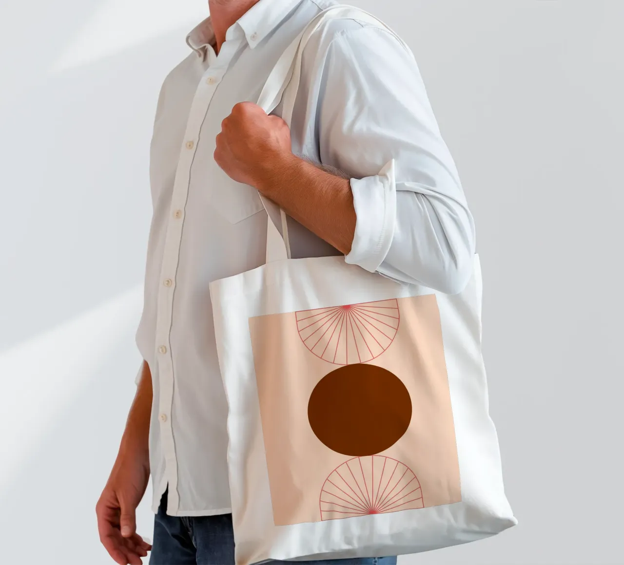 line circle minimal 01 borsa in juta da Creaton
