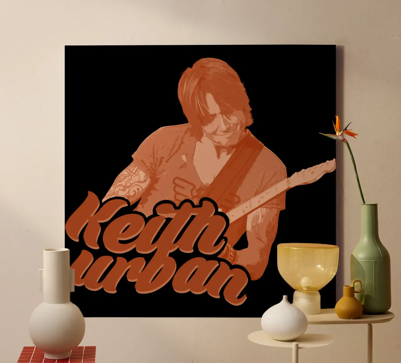Keith Urban Pop Band tela con Cornice a cassetta da grass.studio_