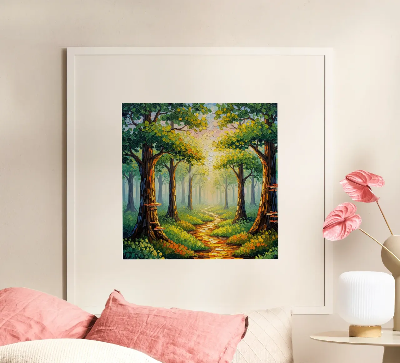 Il sentiero del legno del cuore: Un viaggio inondato di sole poster da Artistic-shop