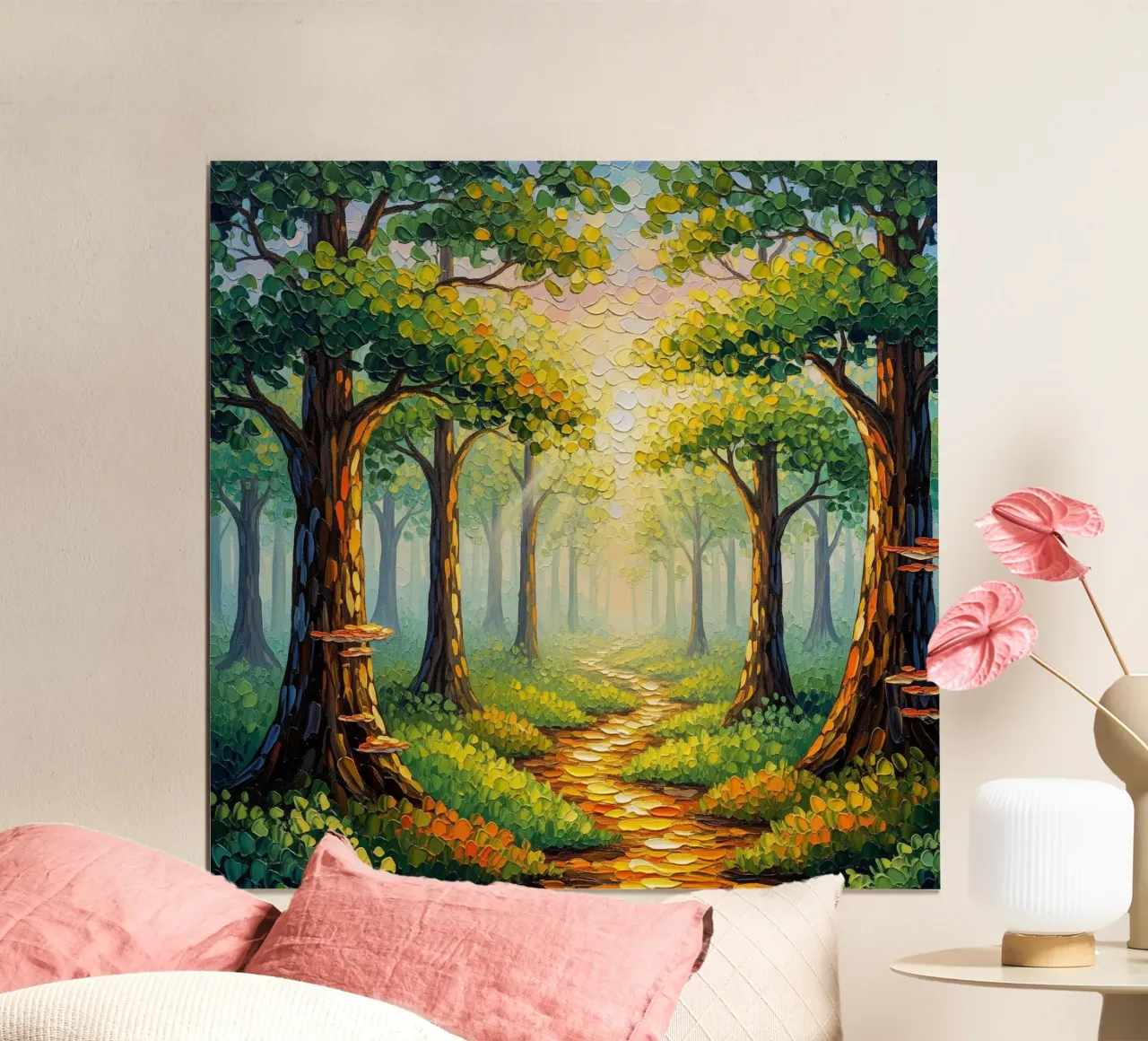 Il sentiero del legno del cuore: Un viaggio inondato di sole poster da Artistic-shop
