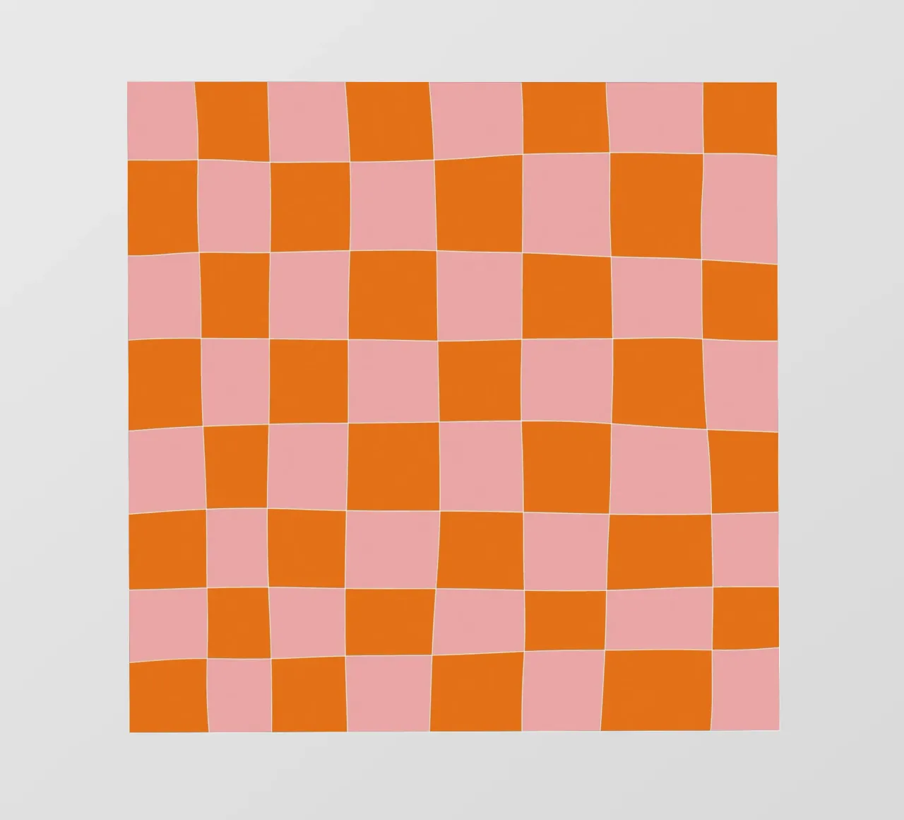 Groovy retro vibrant pattern checks- Orange pink telo in pvc da TijanaArtStudio88