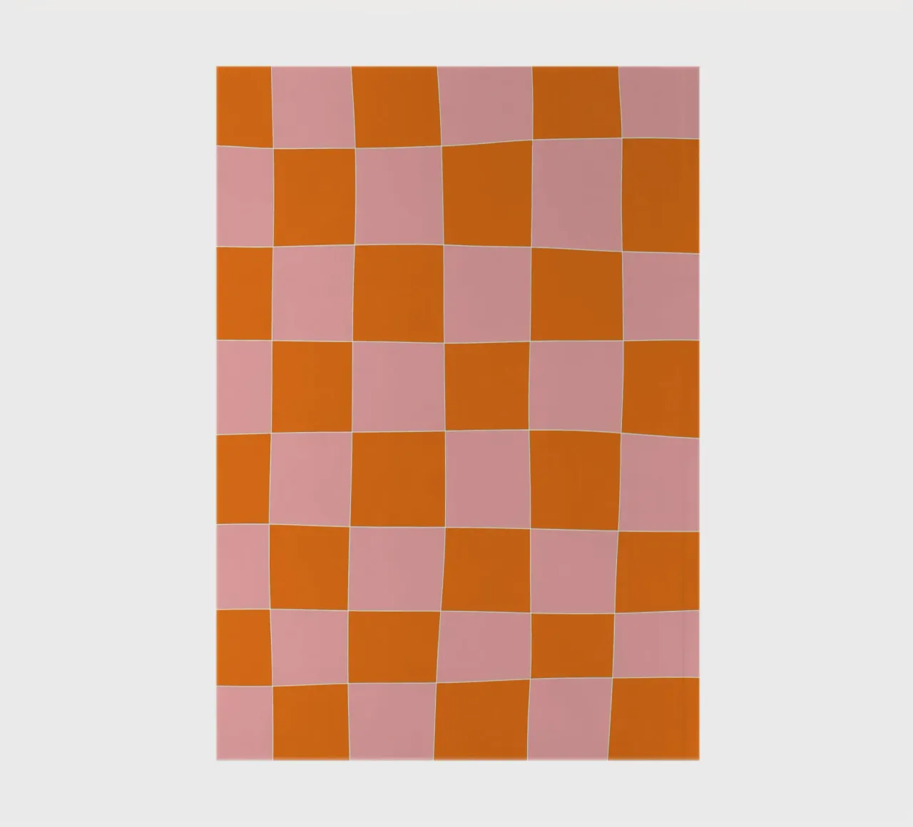 Groovy retro vibrant pattern checks- Orange pink notebook by TijanaArtStudio88