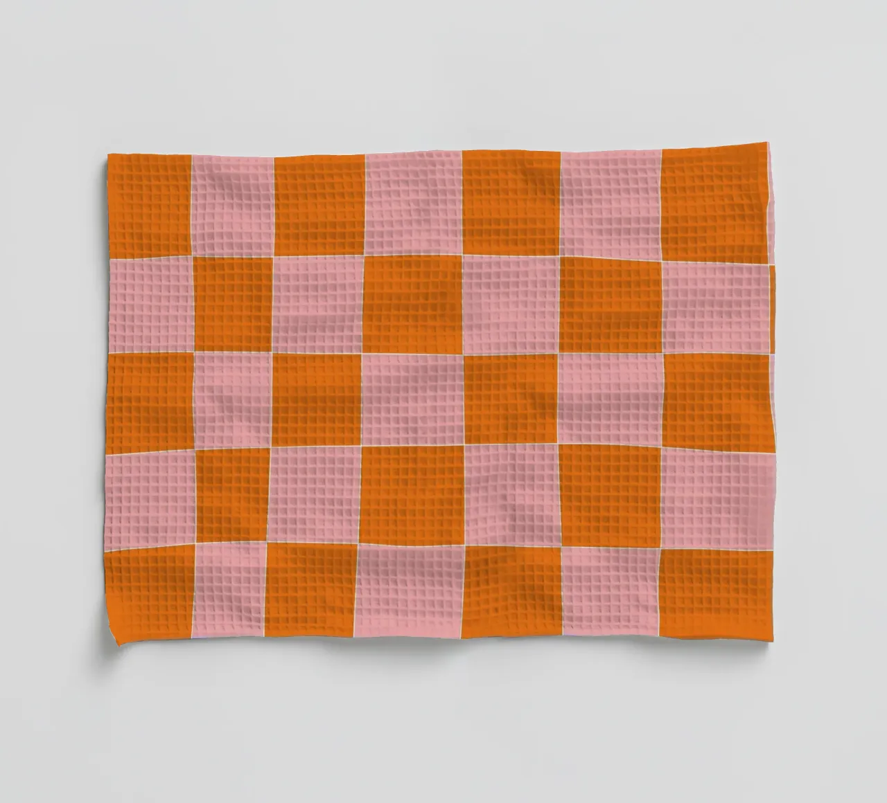 Groovy retro vibrant pattern checks- Orange pink canovaccio da cucina da TijanaArtStudio88