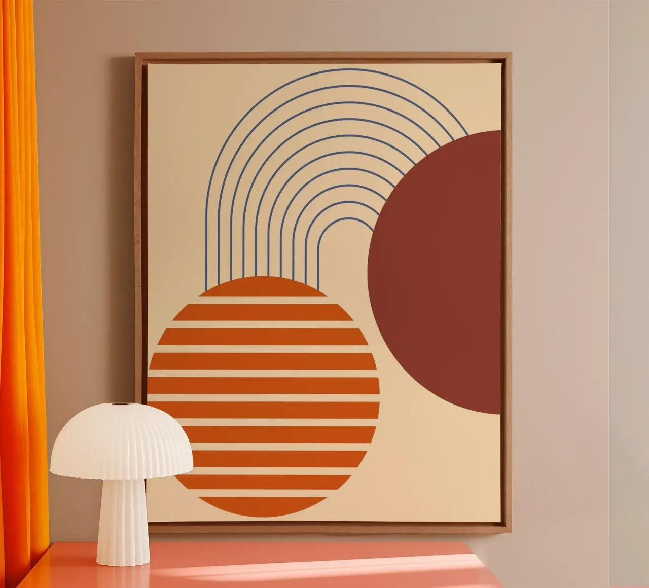 line circle minimal 04 canvas with Floater frame by Creaton