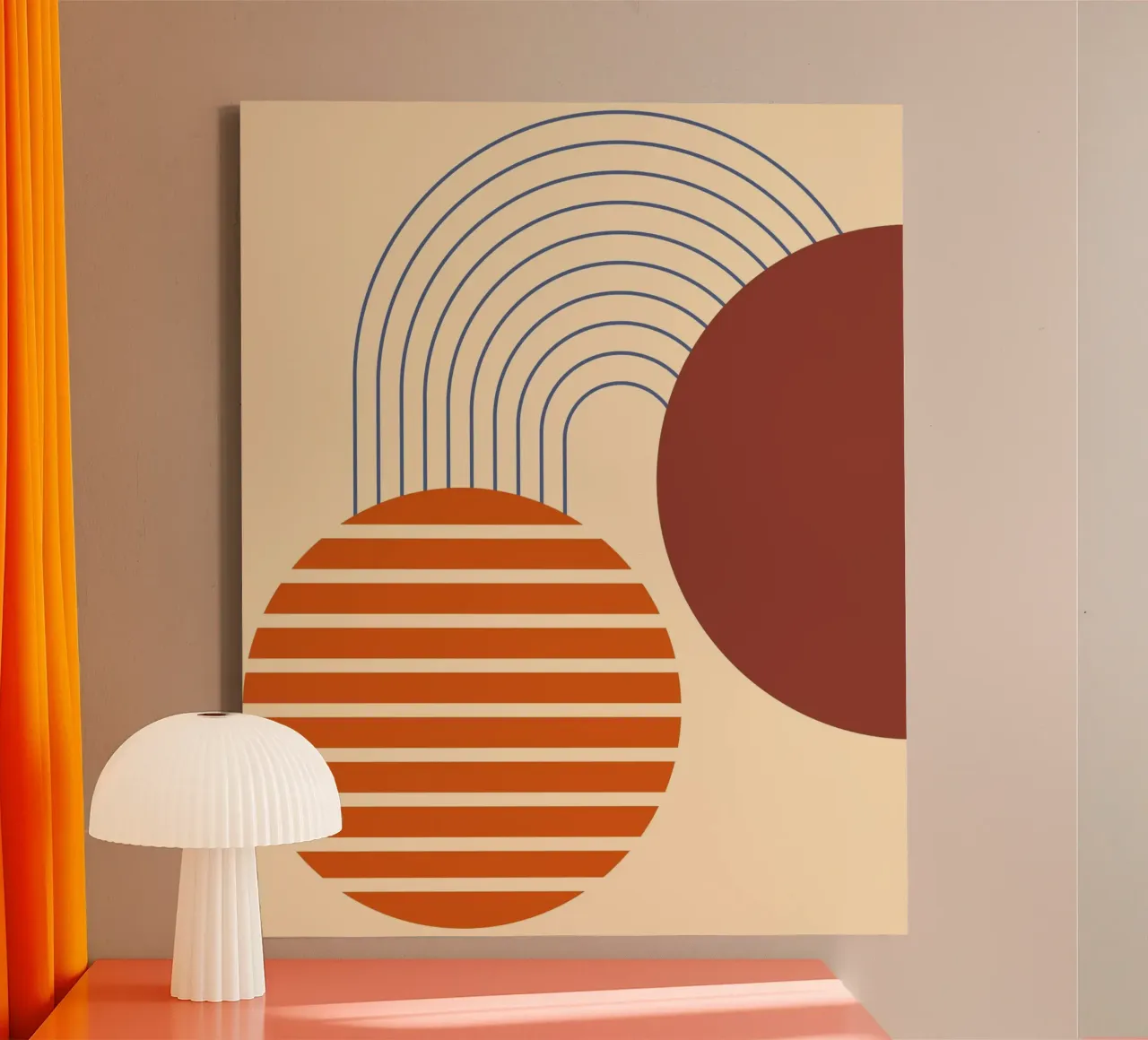 line circle minimal 04 canvas with Floater frame by Creaton