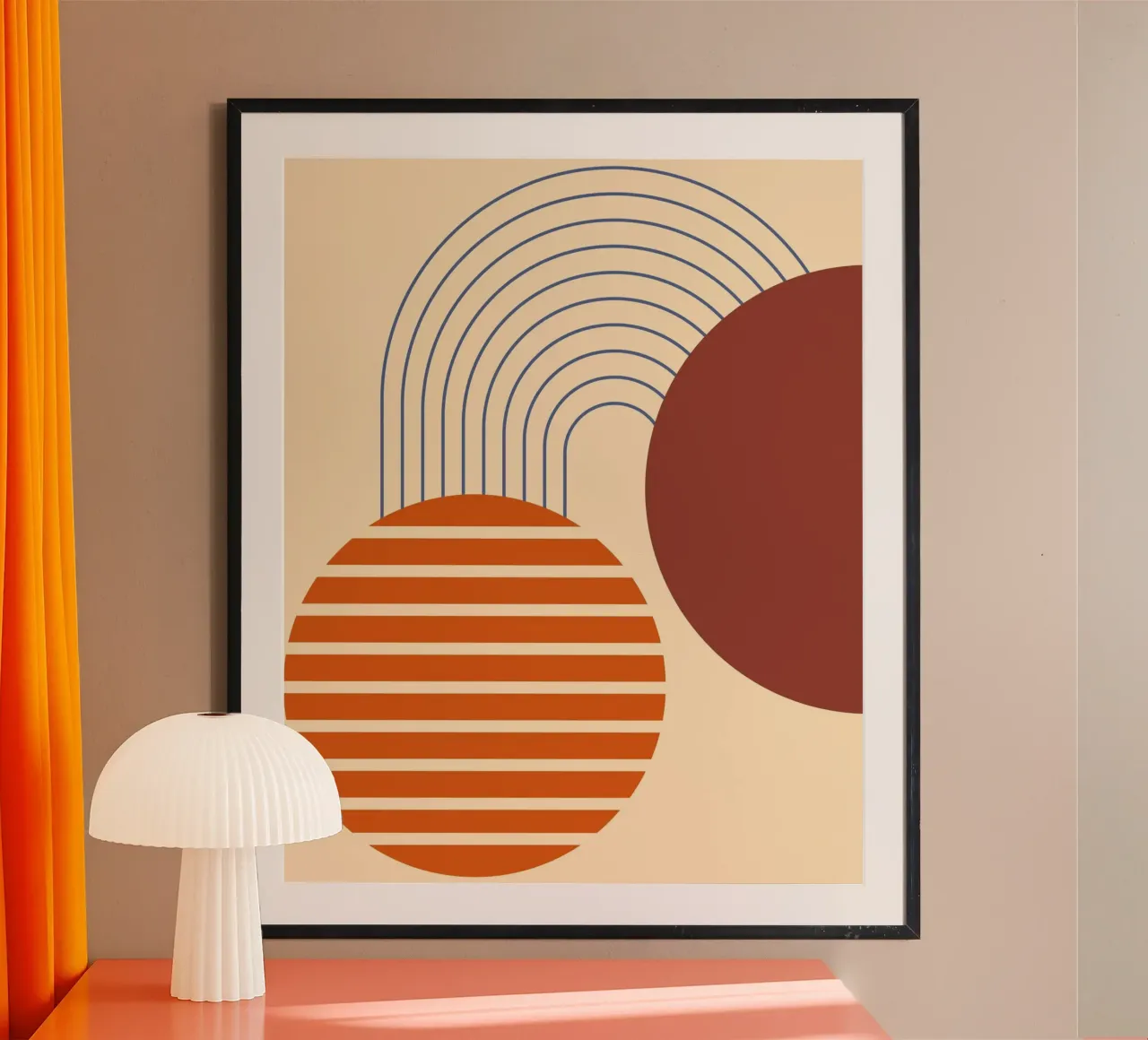 line circle minimal 04 poster con telaio in plastica da Creaton