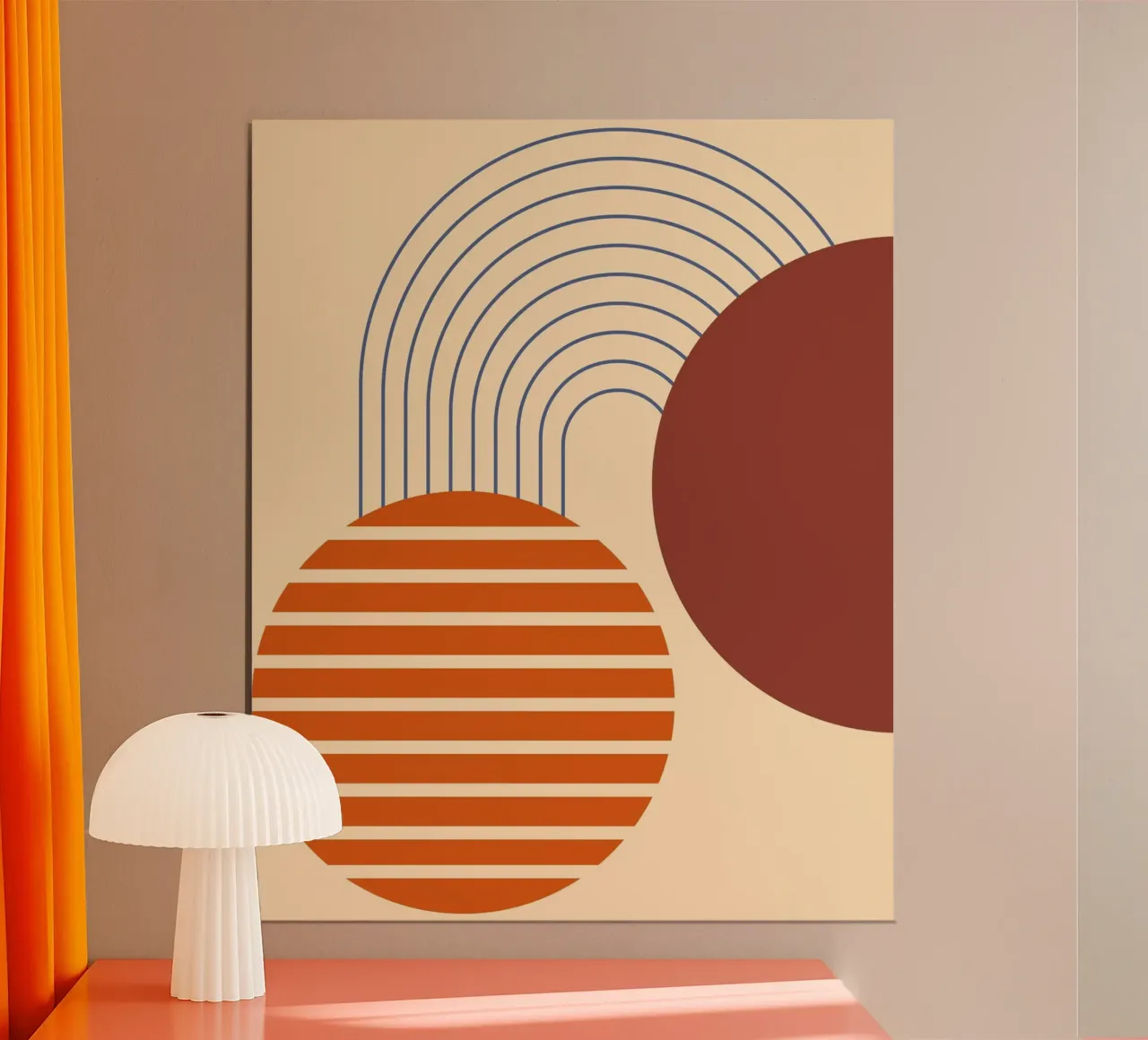 line circle minimal 04 poster con telaio in plastica da Creaton