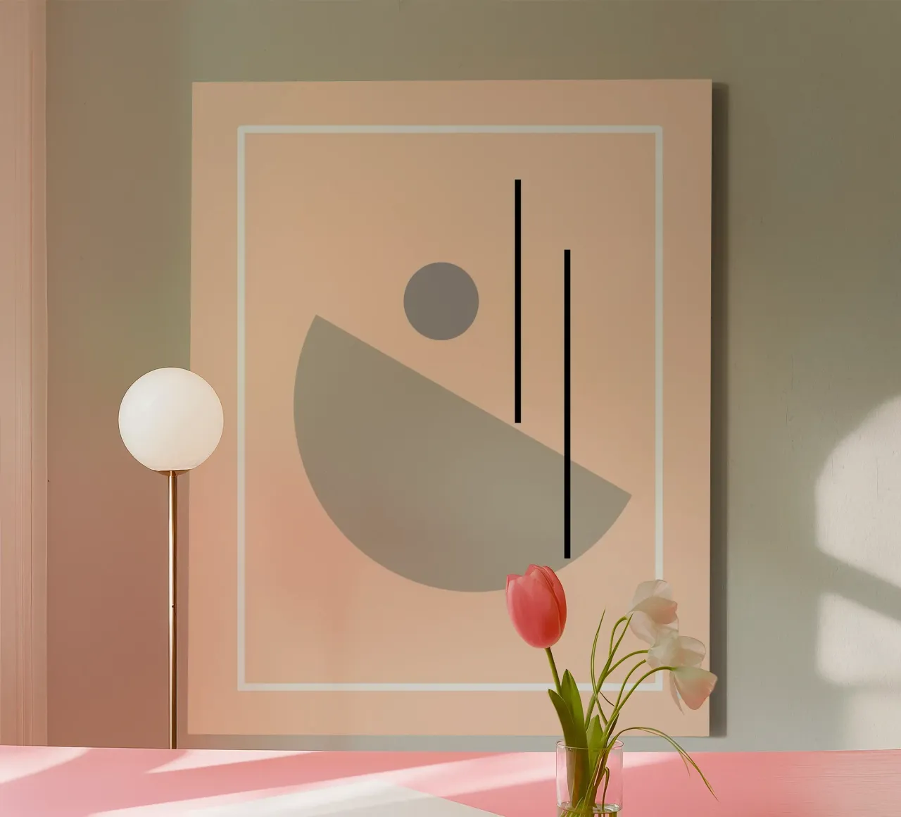 inbalance curve shape 01 Leinwand mit Schattenfugenrahmen von Creaton