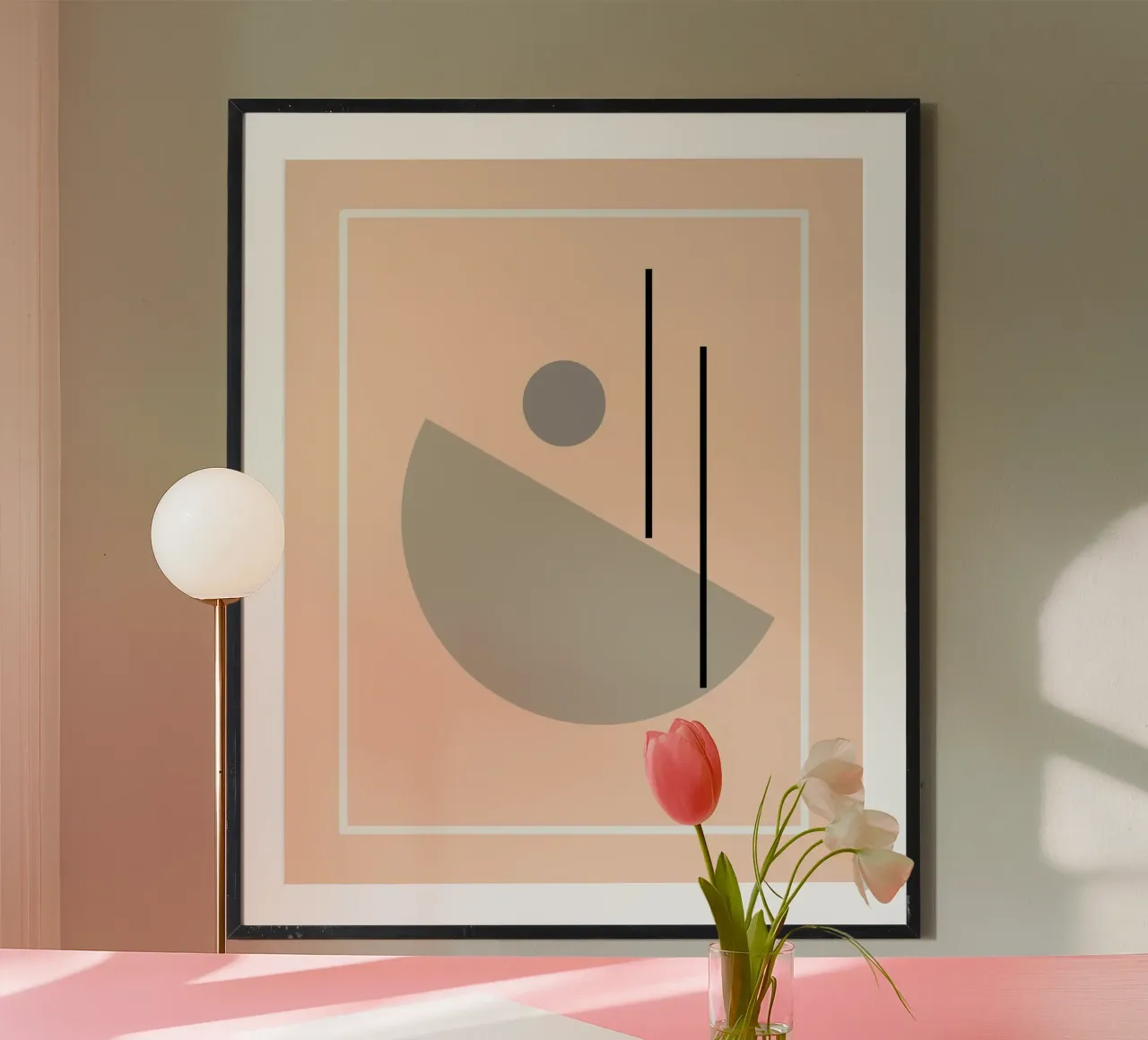 inbalance curve shape 01 poster con telaio in plastica da Creaton