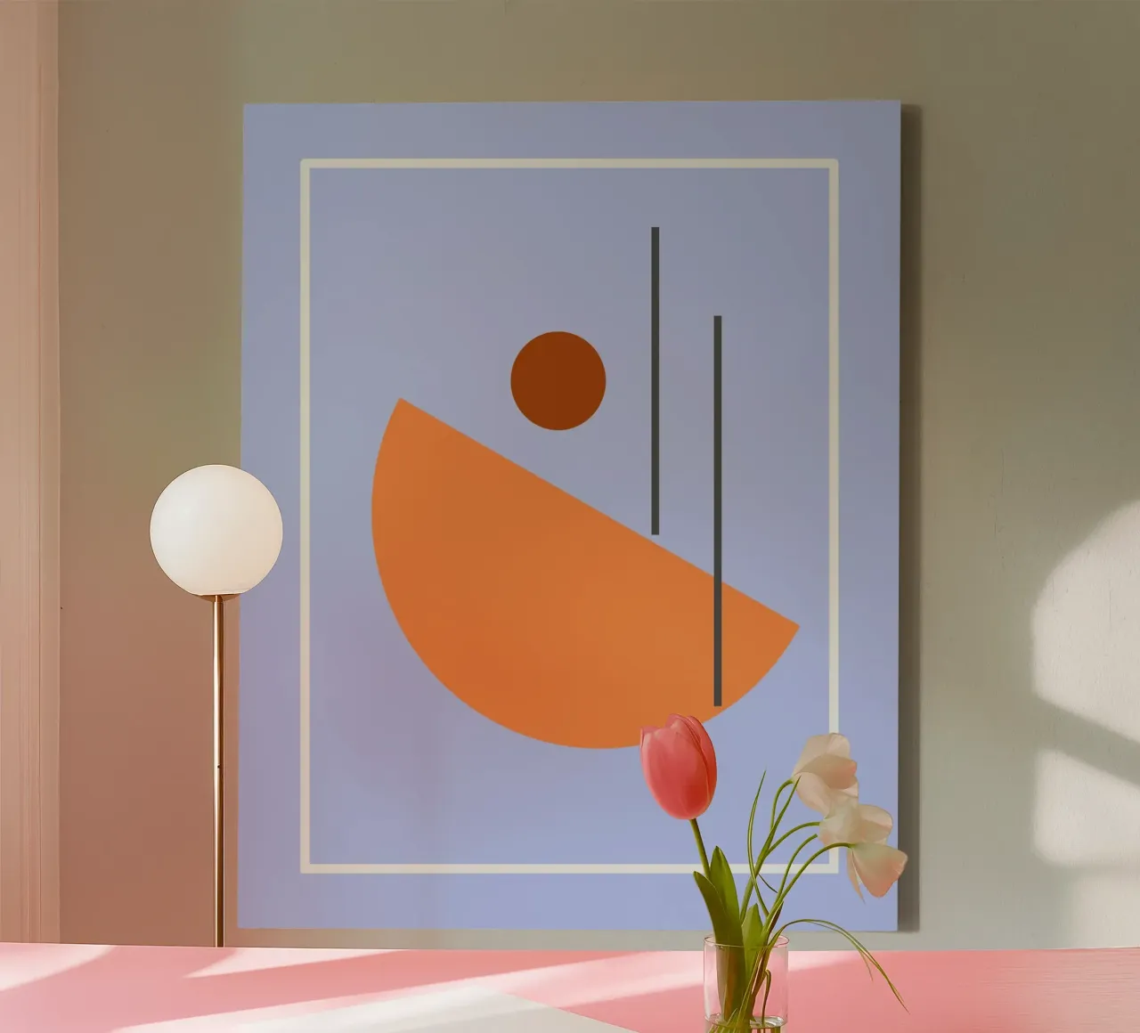 inbalance curve shape 03 Leinwand mit Schattenfugenrahmen von Creaton