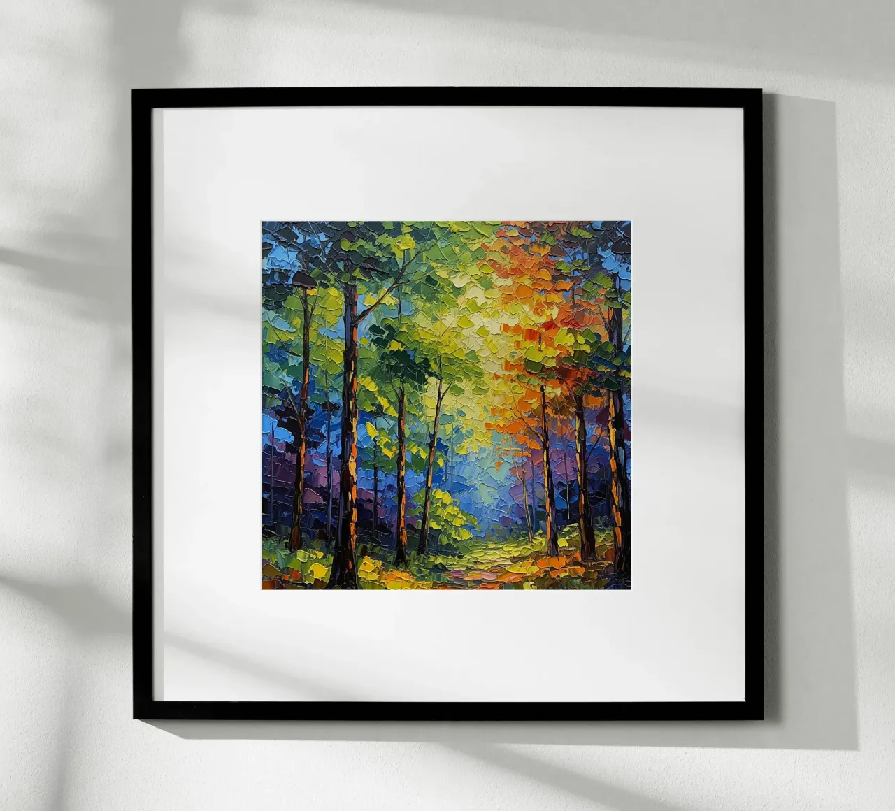 Sentiero attraverso la foresta poster con telaio in alluminio da Artistic-shop