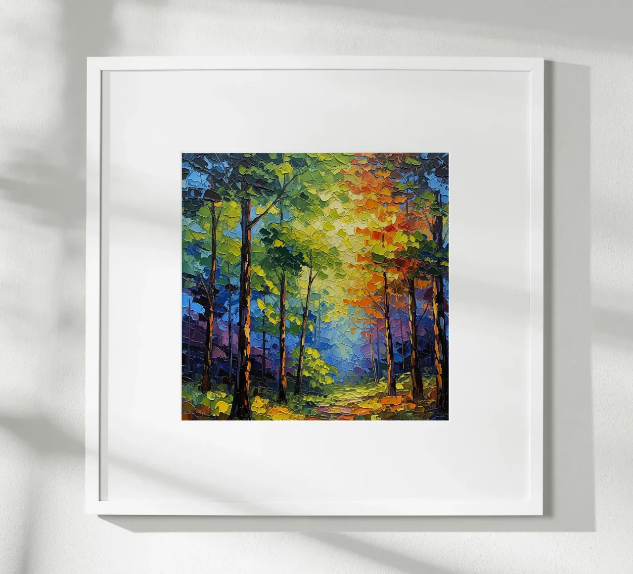 Sentiero attraverso la foresta poster con telaio in alluminio da Artistic-shop