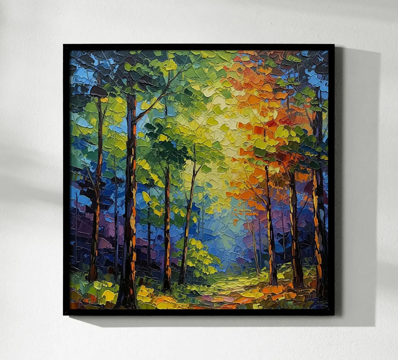 Sentiero attraverso la foresta poster con telaio in alluminio da Artistic-shop