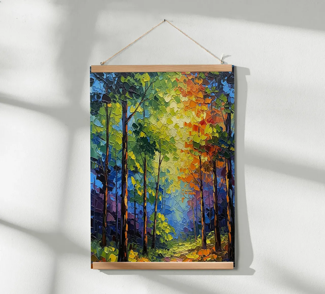 Sentiero attraverso la foresta poster con telaio in alluminio da Artistic-shop