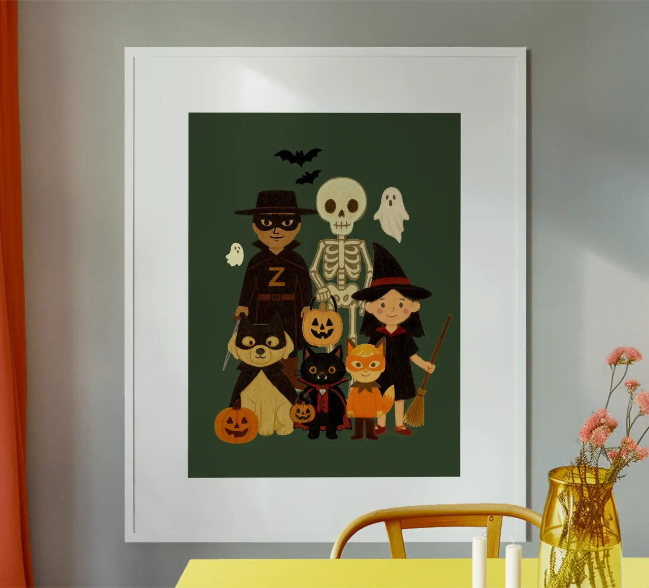 Illustrazione della piccola banda di Halloween poster da Taika Tori Art