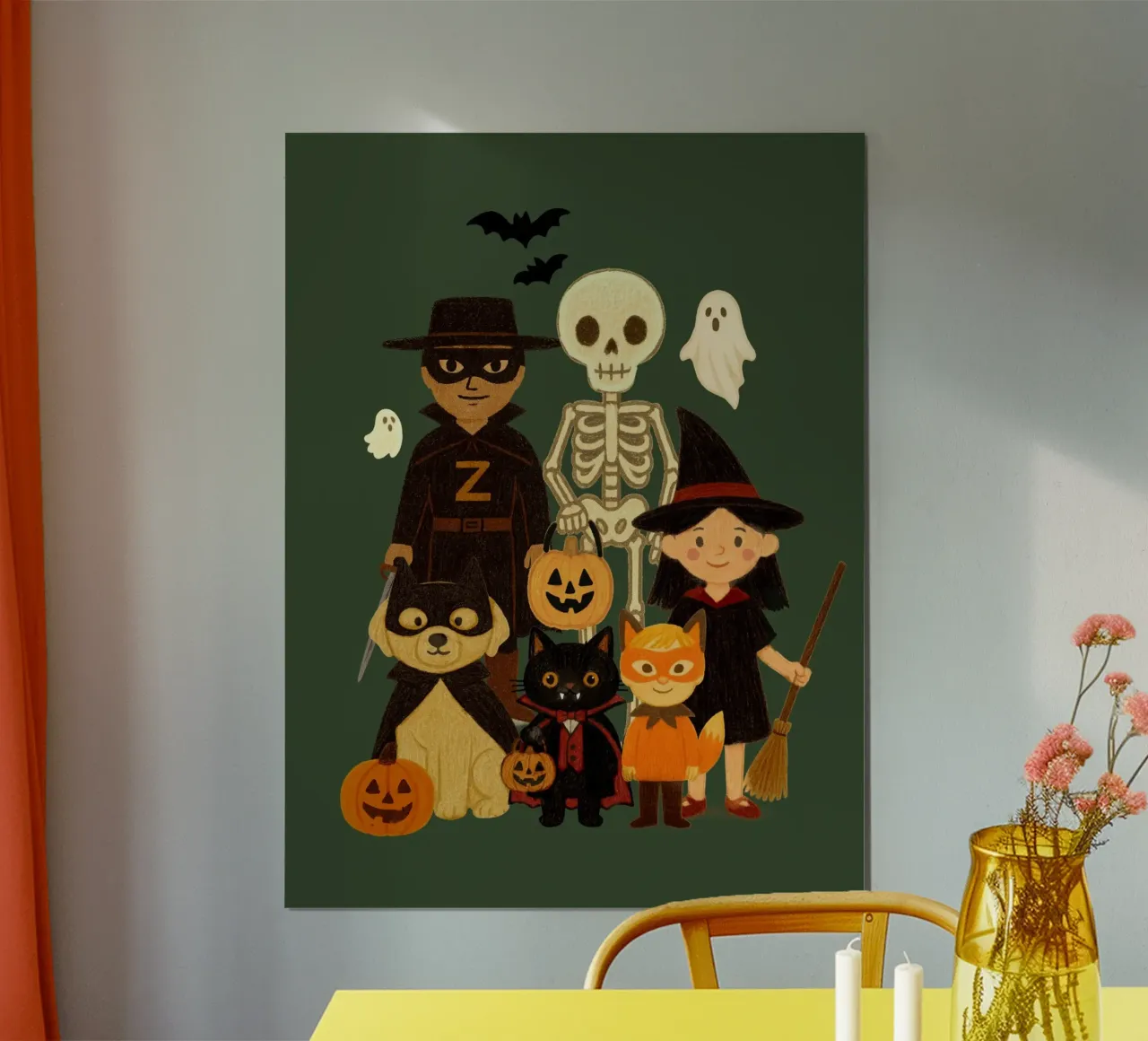 Illustrazione della piccola banda di Halloween poster da Taika Tori Art