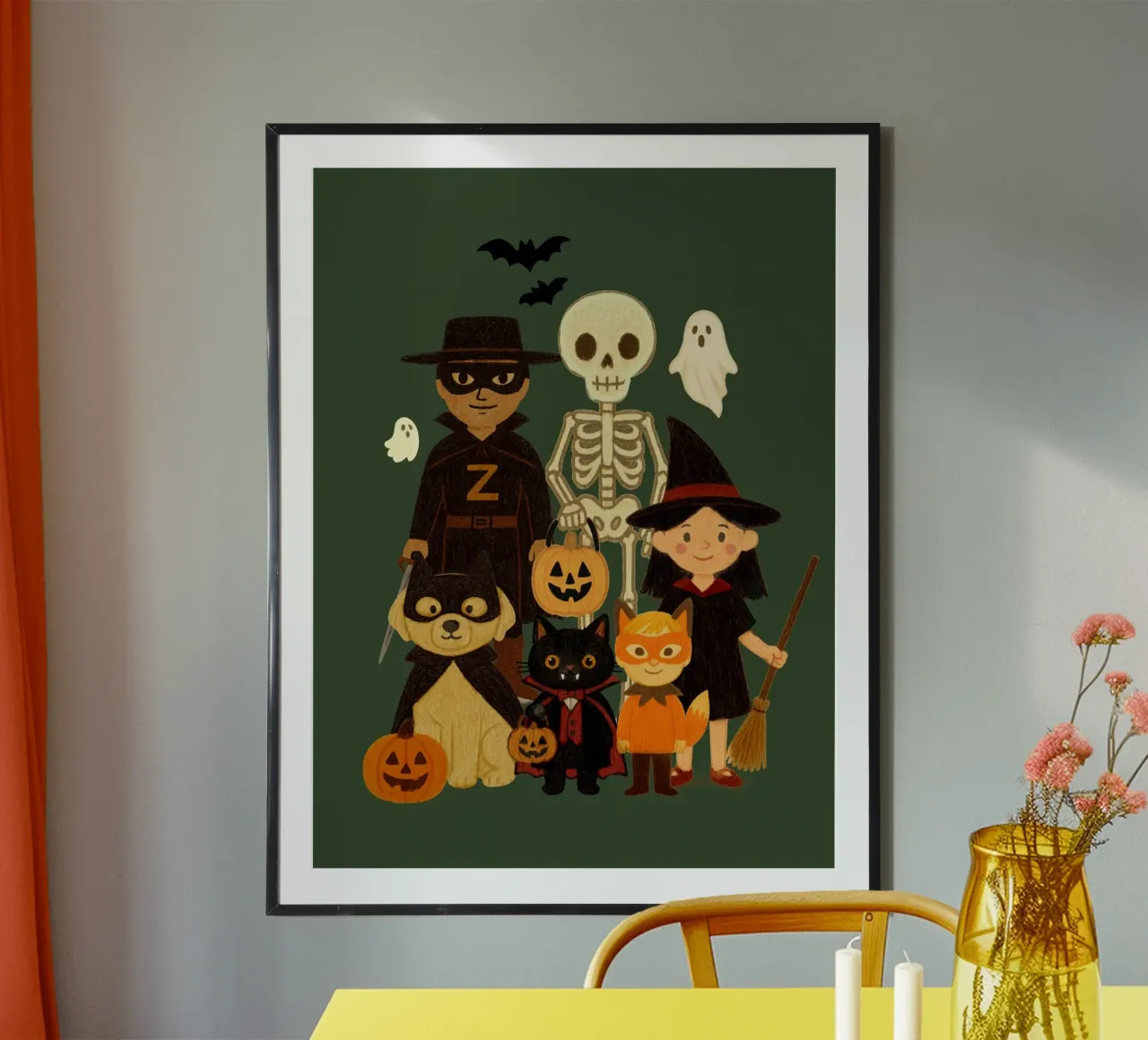 Illustrazione della piccola banda di Halloween poster da Taika Tori Art