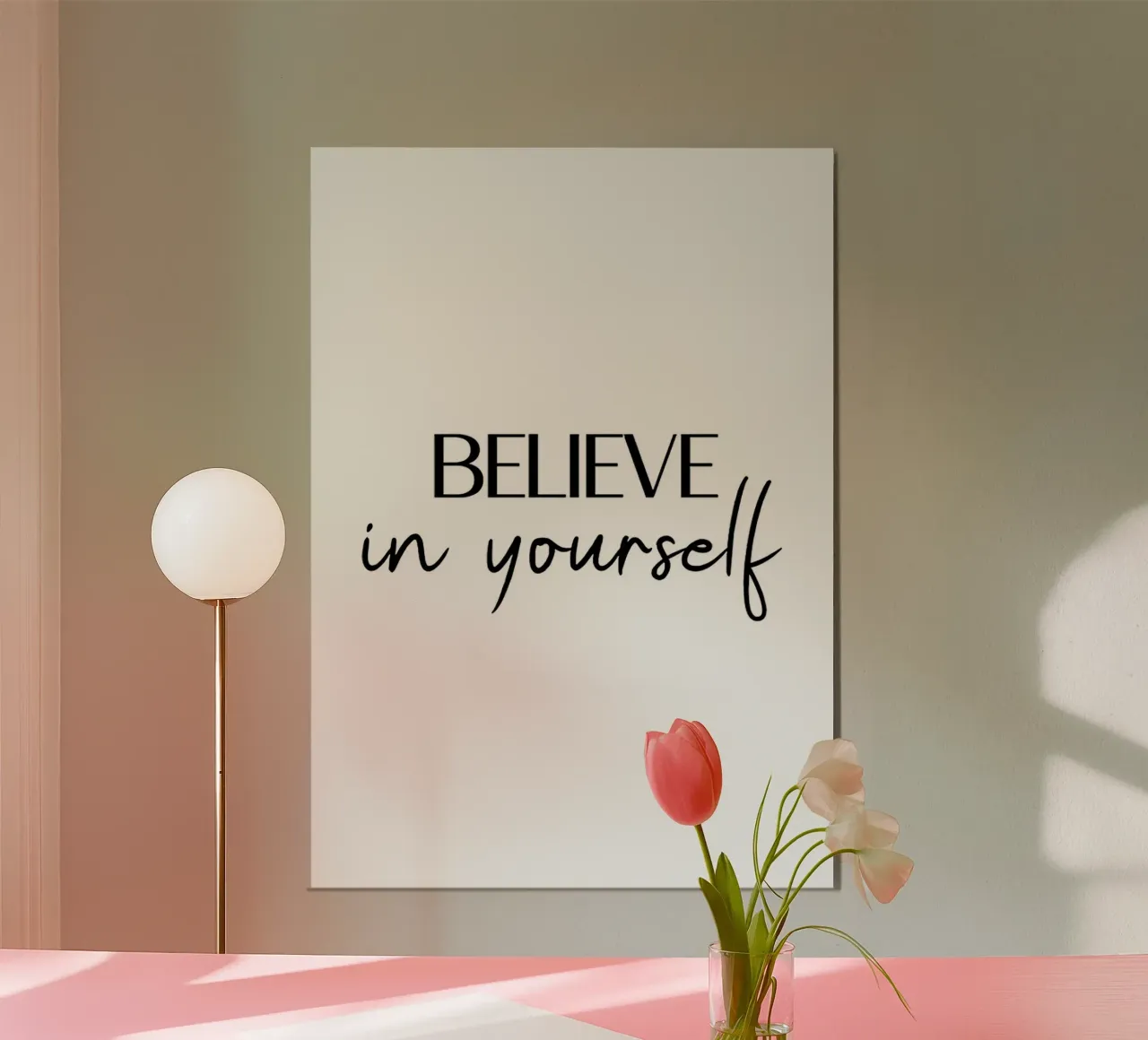 Credere in se stessi poster con telaio in plastica da Eva Rogers