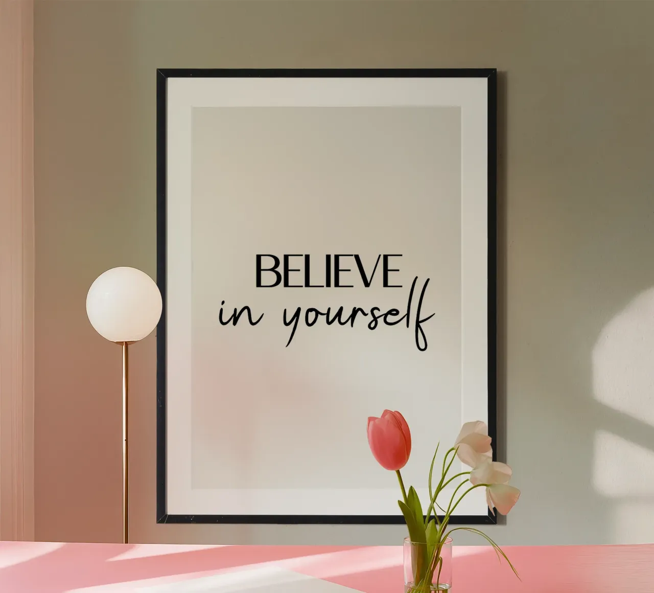 Credere in se stessi poster con telaio in plastica da Eva Rogers