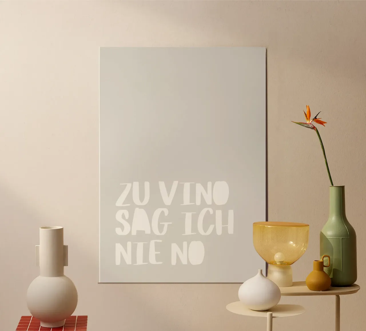 Vino Vibes poster con telaio in alluminio da PurePeachStudio