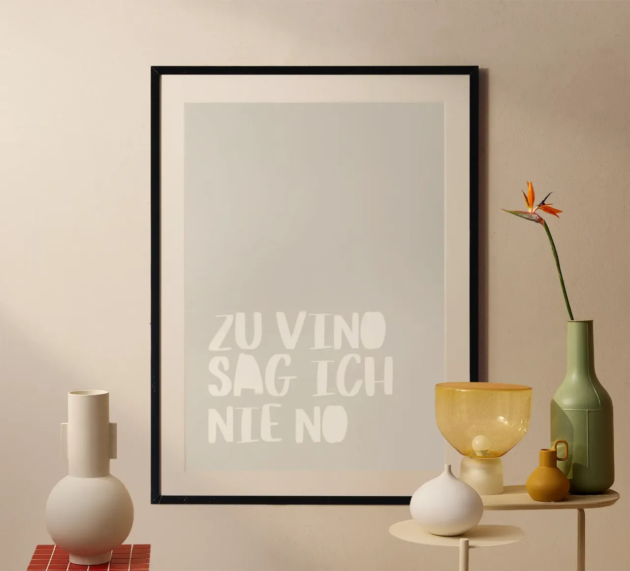 Vino Vibes poster con telaio in alluminio da PurePeachStudio