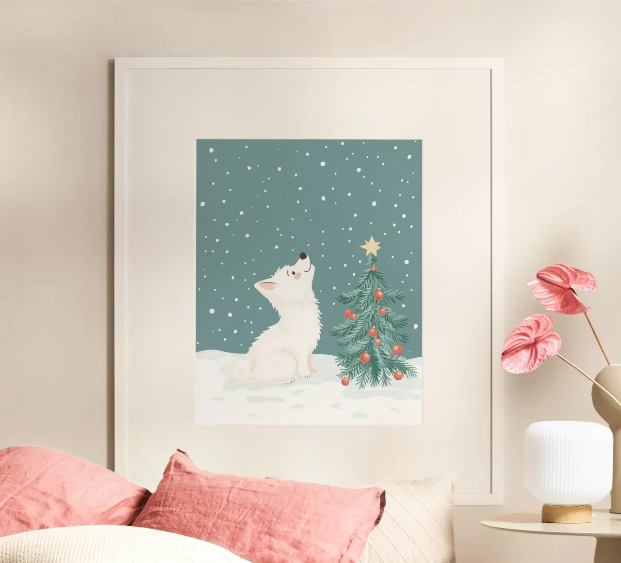 Grillige poolwolf poster van Happy Littles