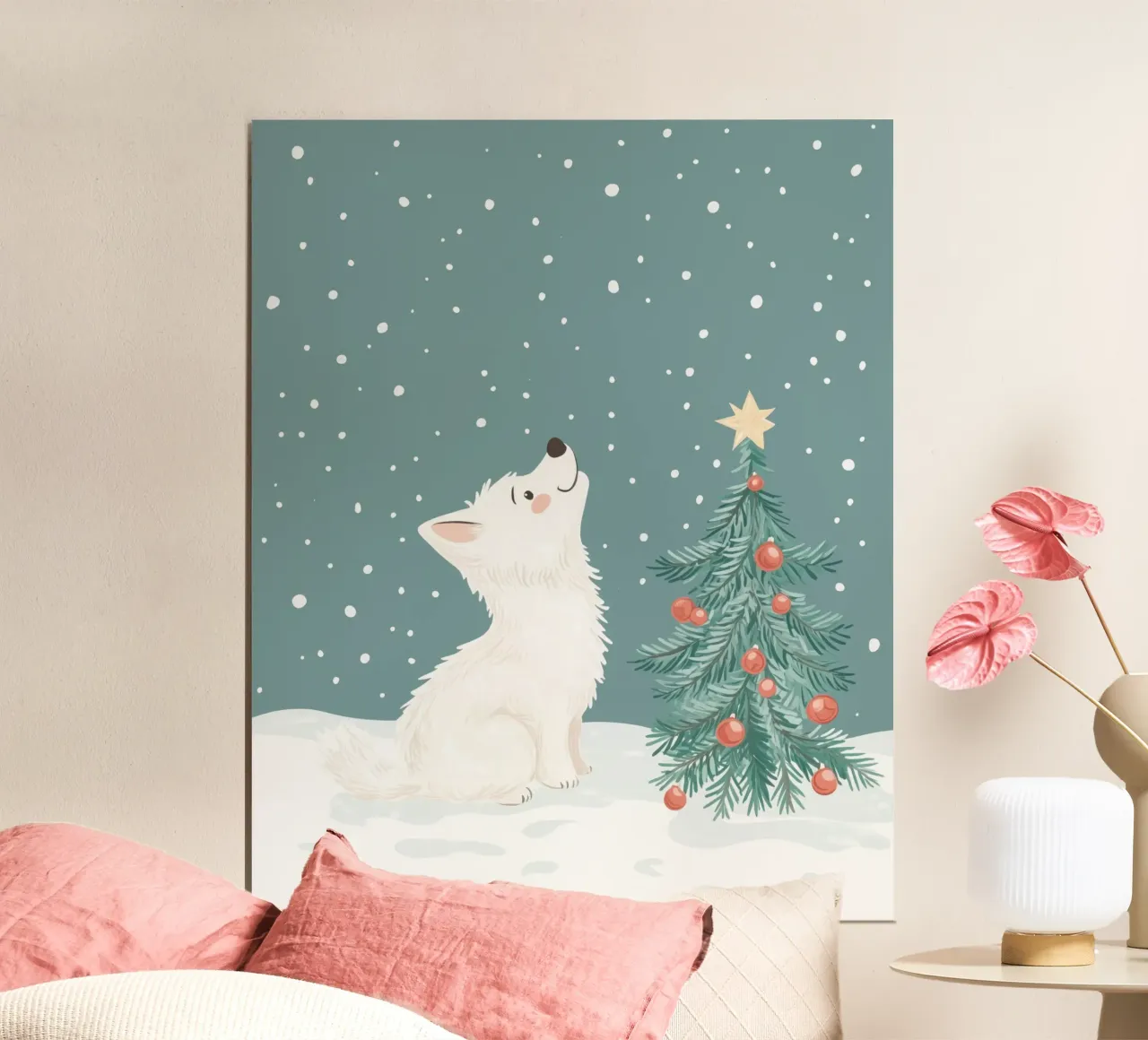 Grillige poolwolf poster van Happy Littles