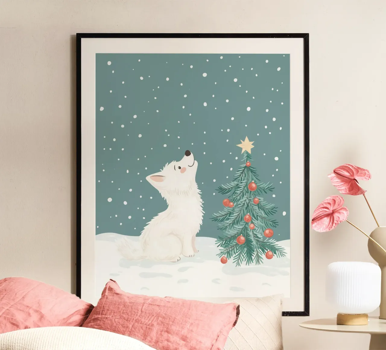 Grillige poolwolf poster van Happy Littles