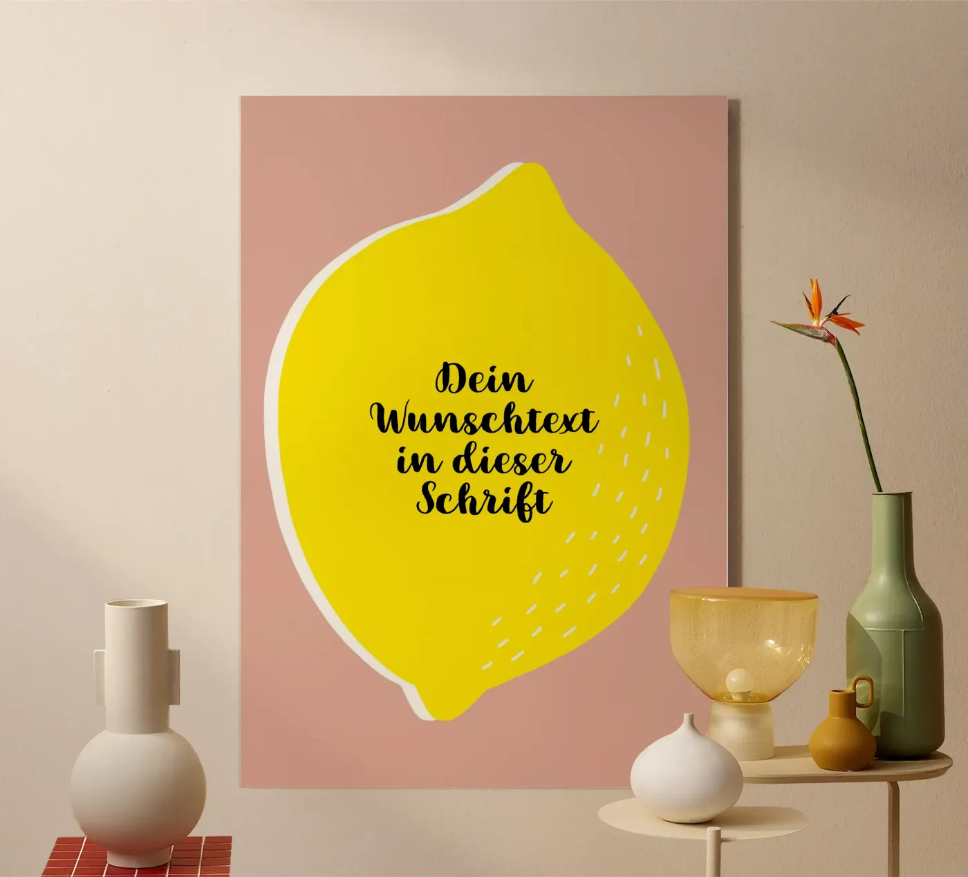 Zitrone mit Wunschtext Acryl-Glas von BAINAI