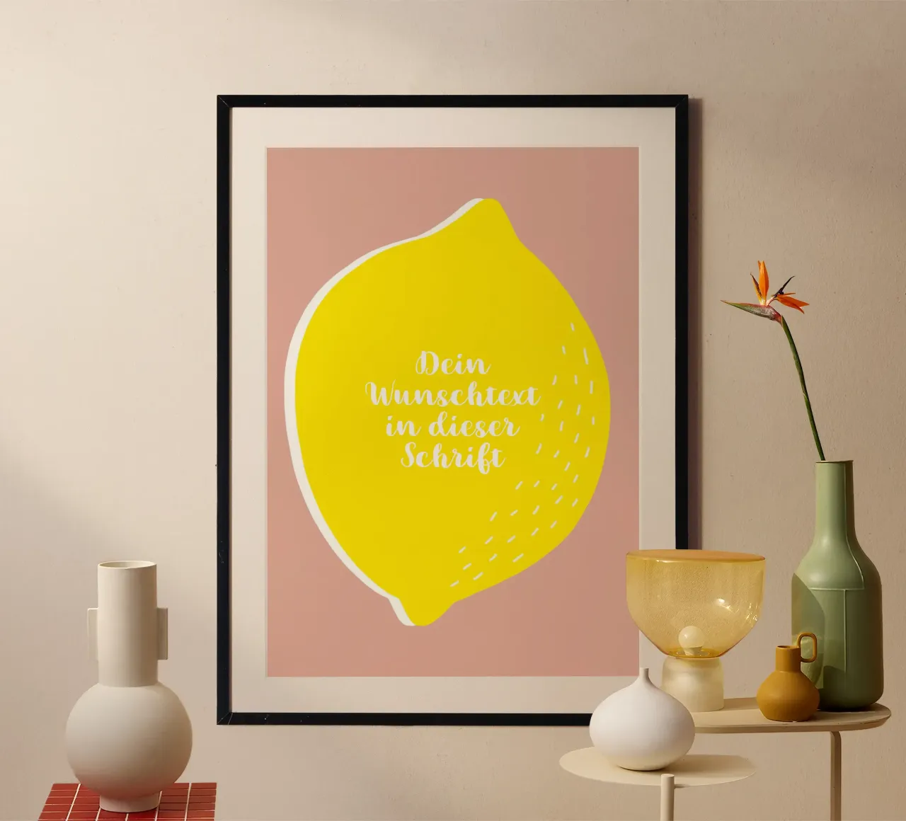 Zitrone mit Wunschtext poster by BAINAI