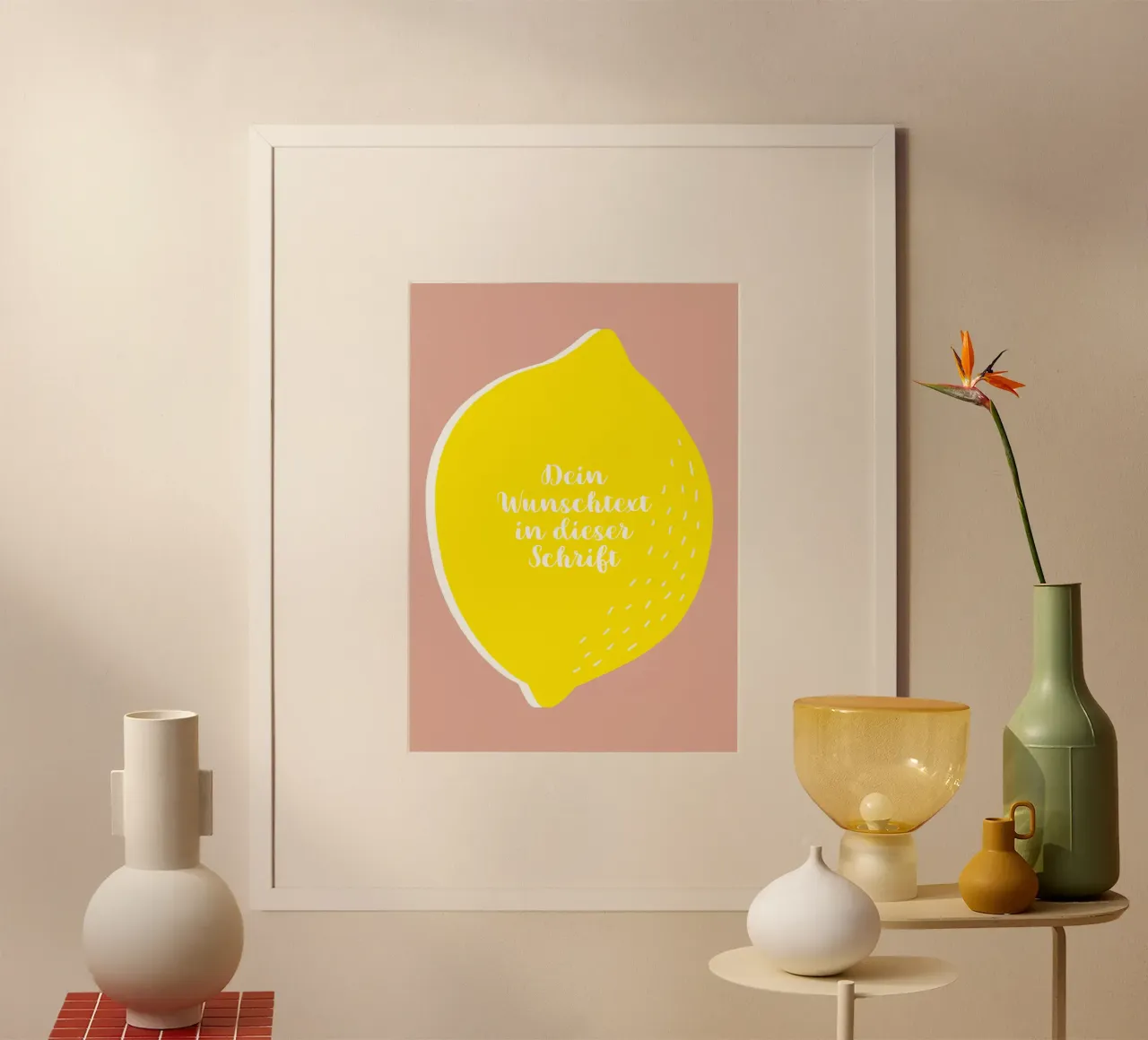 Zitrone mit Wunschtext poster by BAINAI
