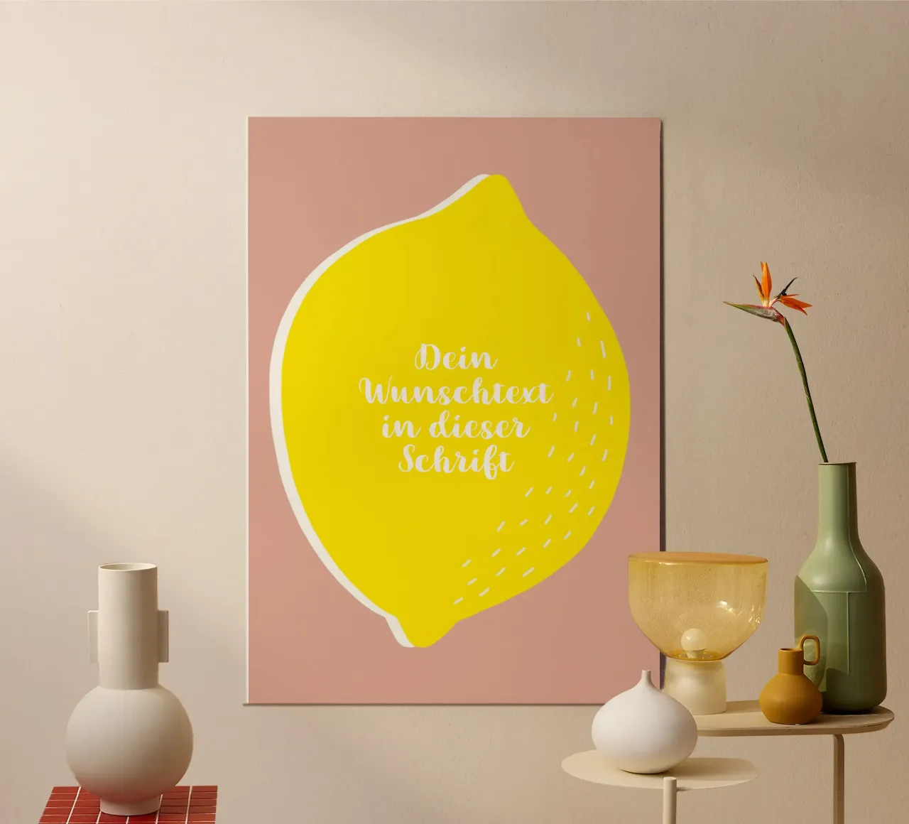 Zitrone mit Wunschtext poster by BAINAI