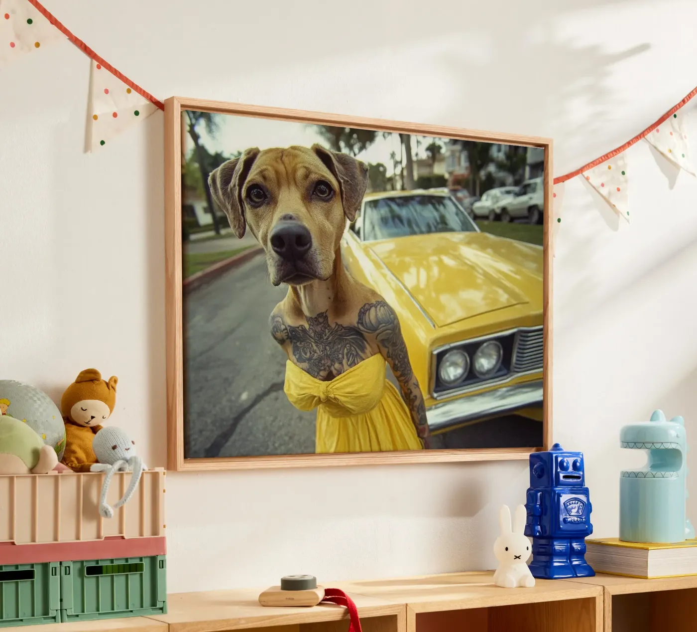Léa acryl van Affiches Chien Originales – Dogland