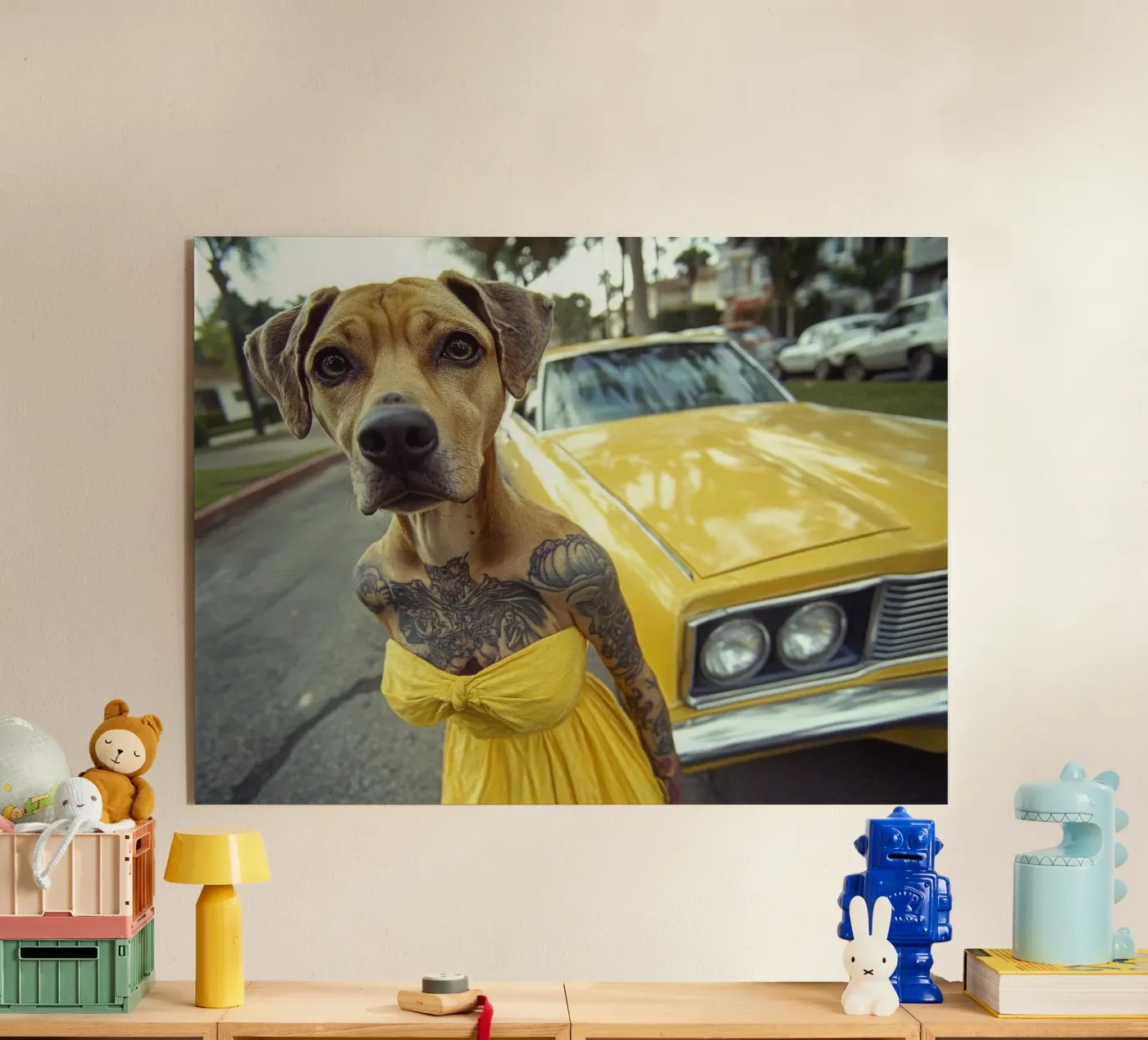Léa acryl van Affiches Chien Originales – Dogland