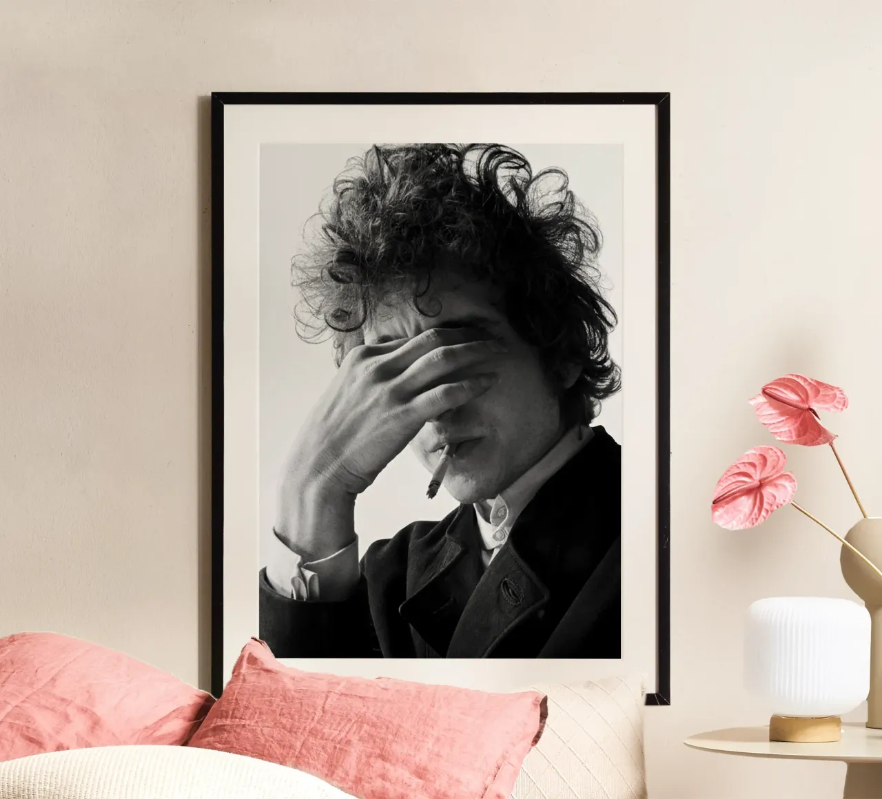 Bob Dylan I poster con telaio in legno da April Lewis