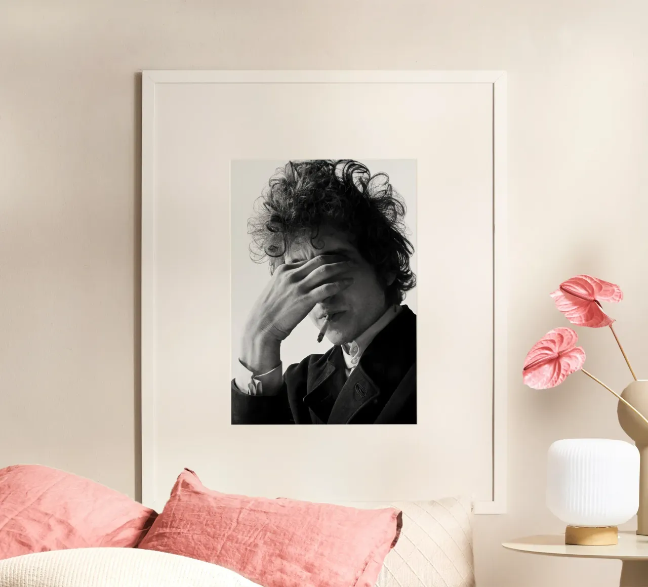 Bob Dylan I poster con telaio in legno da April Lewis
