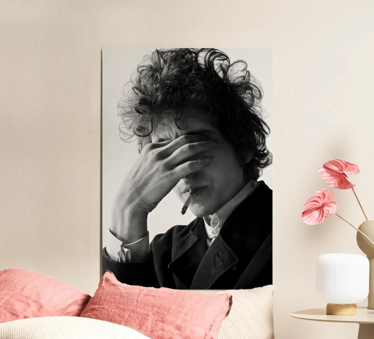 Bob Dylan I poster con telaio in legno da April Lewis