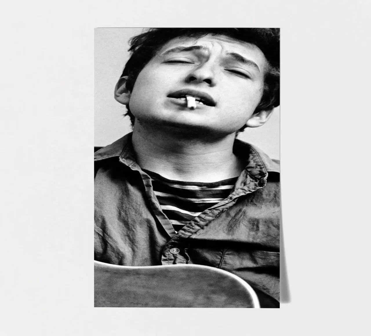 Bob Dylan mit Gitarre Stickerbogen von April Lewis