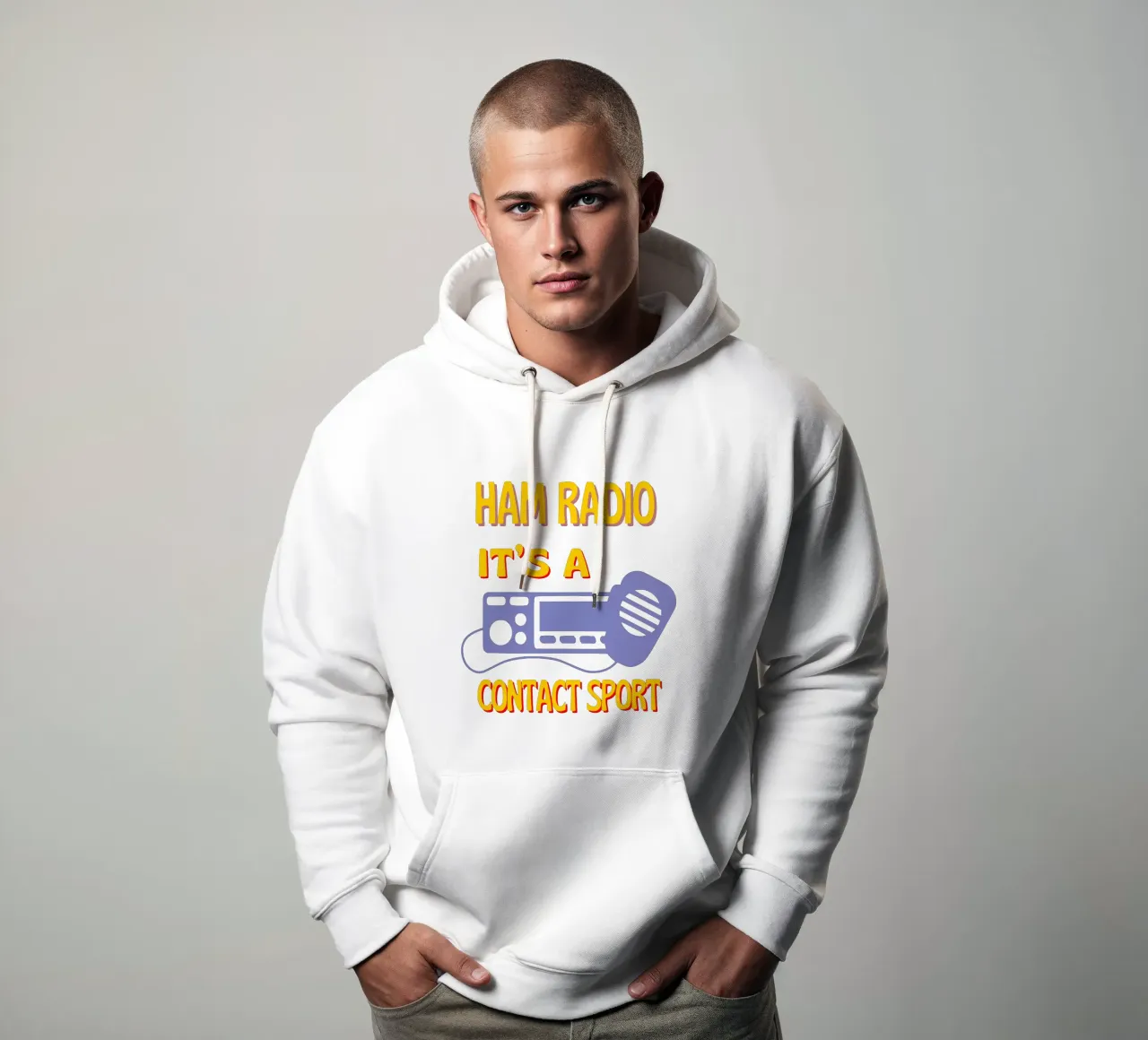 Ham Radio Tee - It's a Contact Sport for Radio Enthusiasts felpa con cappuccio da Static Vibes