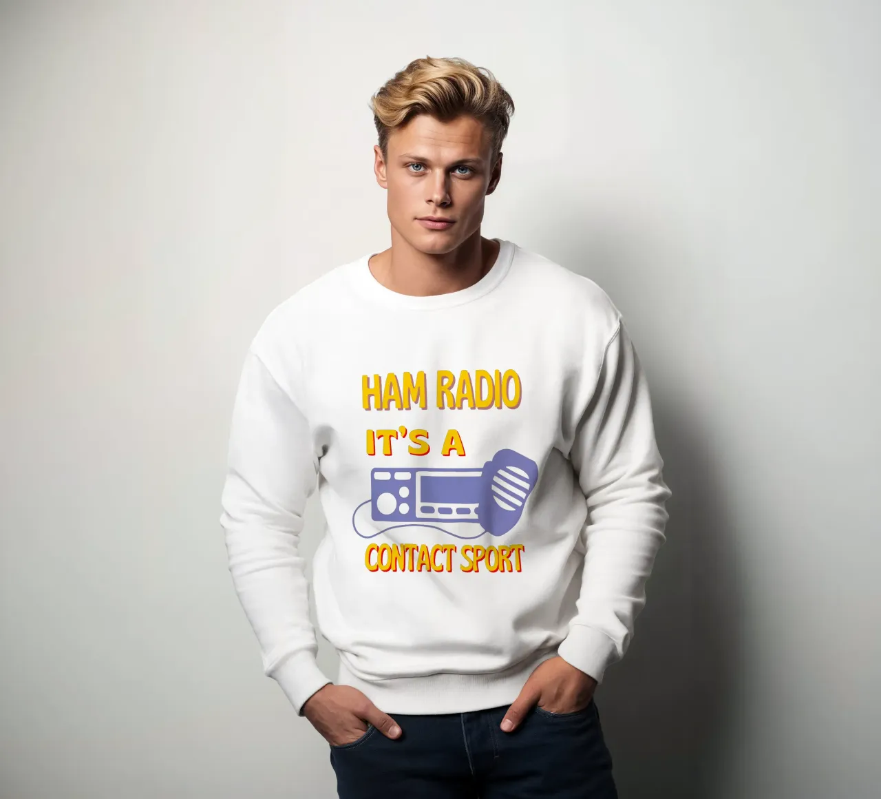 Ham Radio Tee - It's a Contact Sport for Radio Enthusiasts felpa da Static Vibes