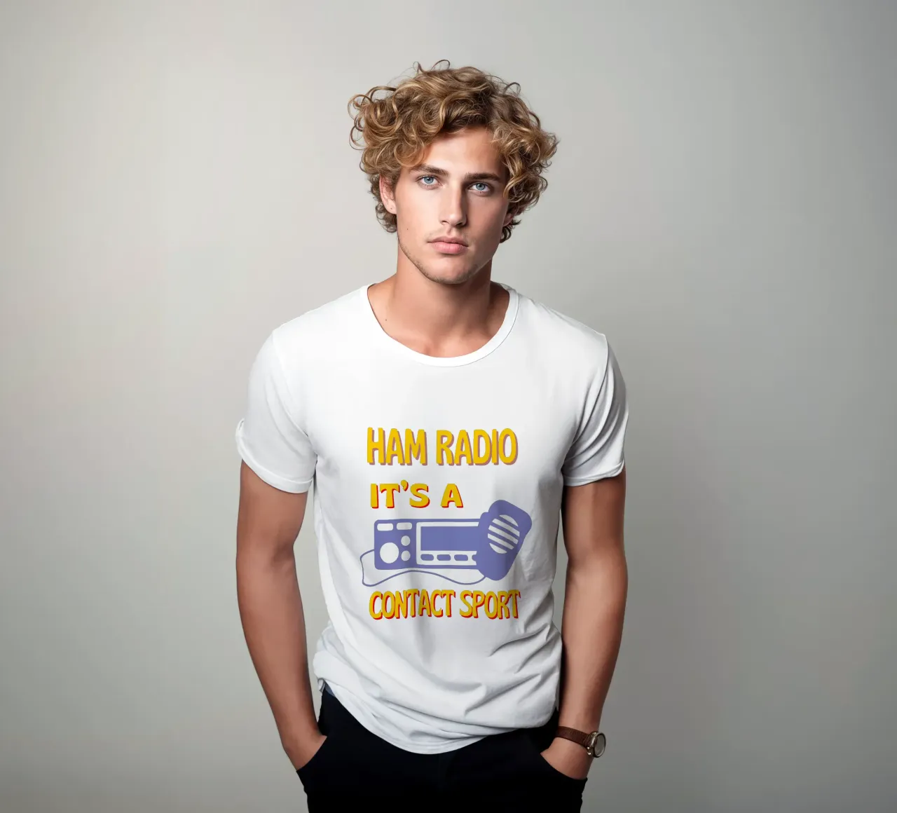 Ham Radio Tee - It's a Contact Sport for Radio Enthusiasts t-shirt da Static Vibes
