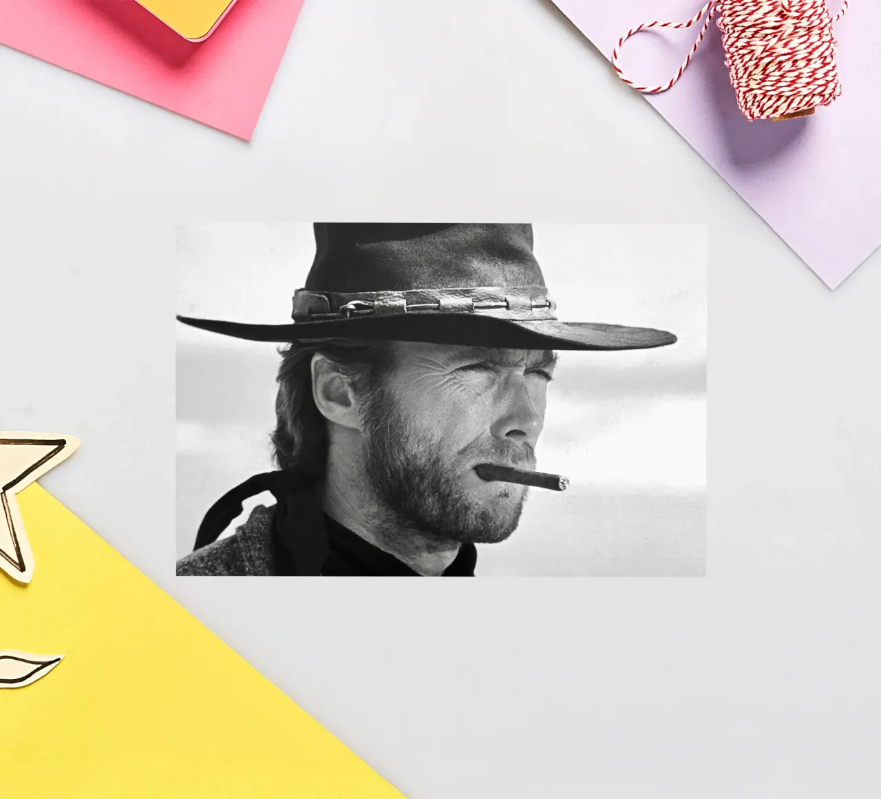 Clint Eastwood in The Good, the Bad and the Ugly Sticker von April Lewis