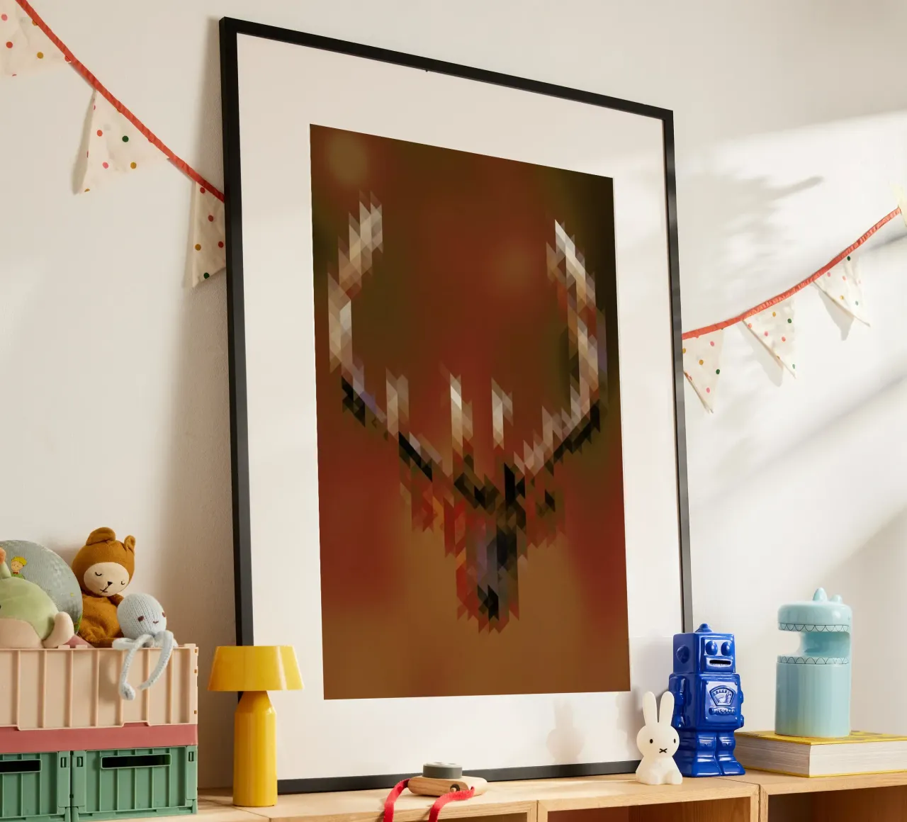 Elk poster con telaio in alluminio da Nur Mut