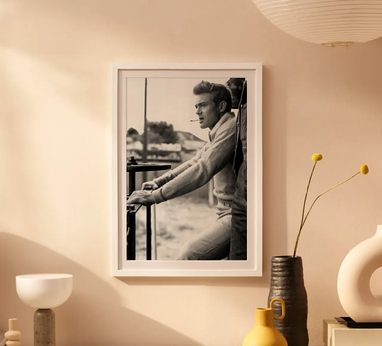James Dean poster con telaio in legno da April Lewis