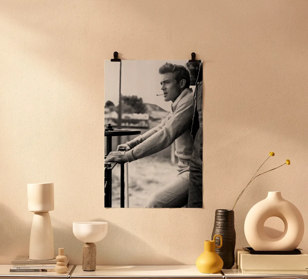 James Dean poster con telaio in legno da April Lewis